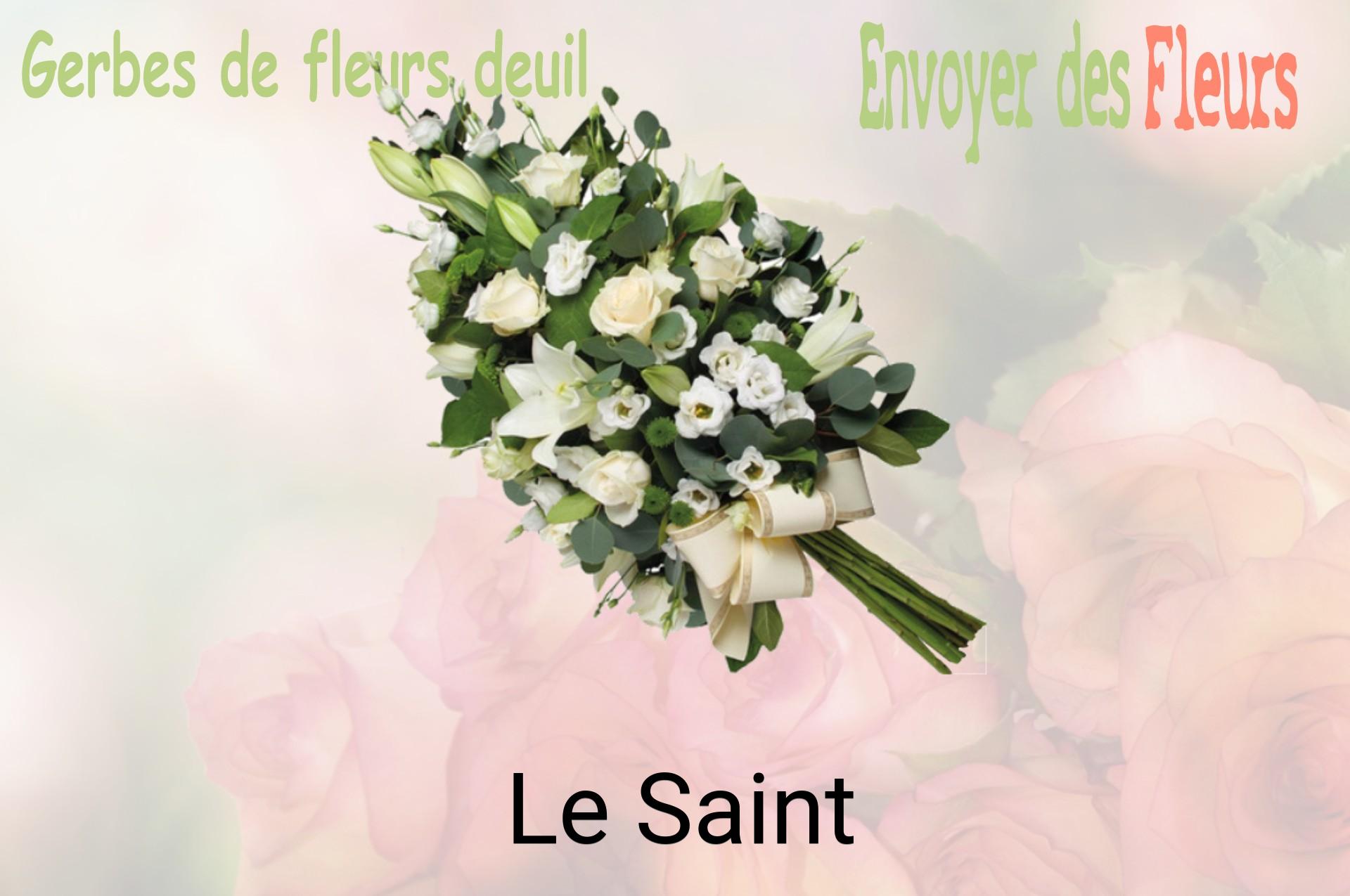 Gerbe de fleurs de deuil livrée à Le Saint